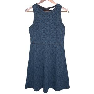 Loft Womens Size 4 Blue Black Dress Sleeveless
